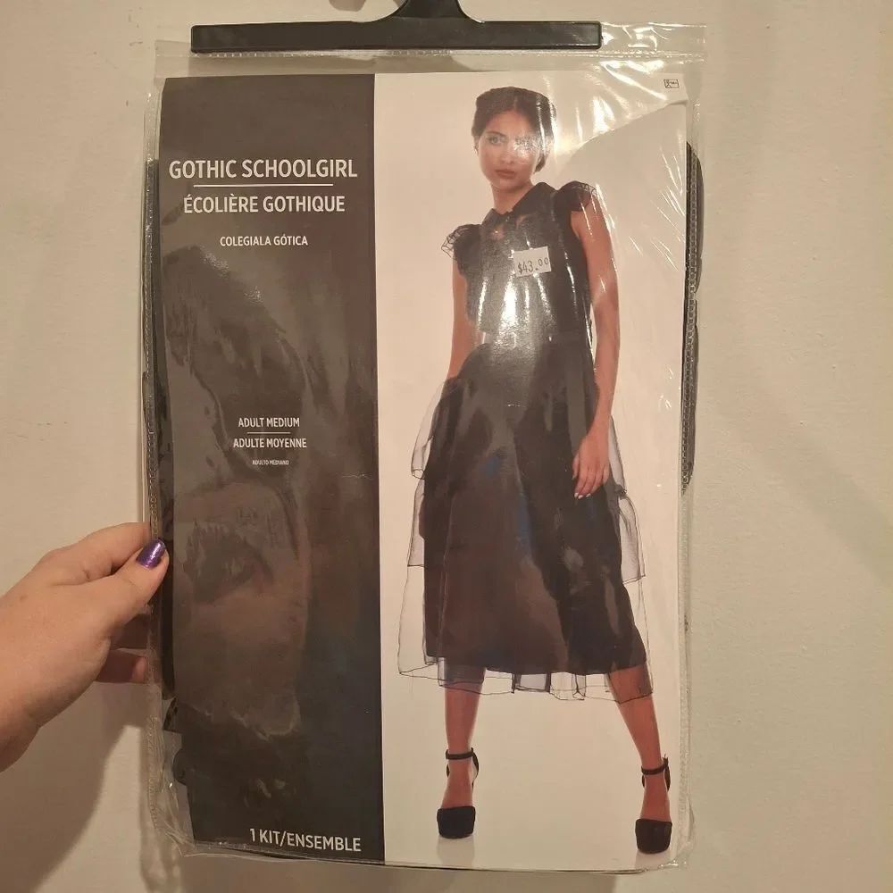 Gothic Schoolgirl Black Costume Dress Wednesday Adams Family